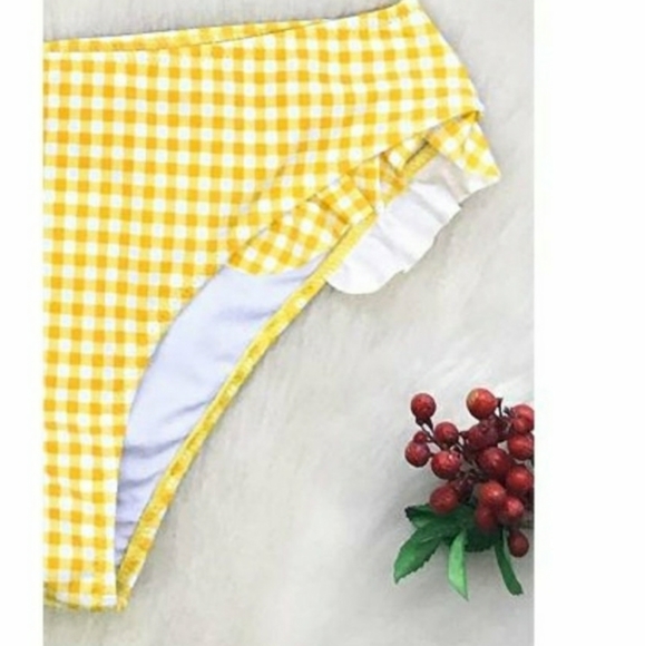 Yellow and White Gingham Bikini - Picture 10 of 16
